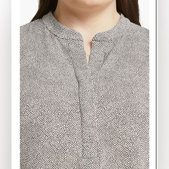 Anne Klein Popover Tunic Blouse - Black and White XXL - Picture 3 of 11